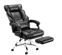 Ergonomic Office Chair with Footrest, Lumbar Support, High Back Design, Genuine Leather, Comfortable for Home and Office Use
