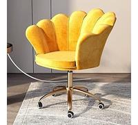 Ergonomic Office Chair with Gold Legs, Adjustable Height, Breathable Mesh Seat, Lumbar Support, Cute Pink Design for Girls, Comfortable Desk Chair for Bedroom, Dorm, or Study, Blue(Gold Leg Yellow)