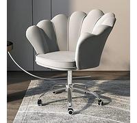 Ergonomic Office Chair with Gold Legs, Adjustable Height, Breathable Mesh Seat, Lumbar Support, Cute Pink Design for Girls, Comfortable Desk Chair for Bedroom, Dorm, or Study, Blue(Silver Leg Gray)
