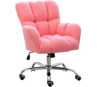 Ergonomic Office Chair with High Back, Adjustable Swivel, Modern Faux Leather, Rolling Desk Chair for Home Office & Computer Use, Padded Vanity Rocking Chair