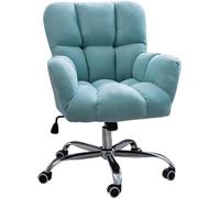 Ergonomic Office Chair with High Back, Swivel & Rocking Function, Modern Faux Leather, Adjustable Computer Task Chair with Wheels for Home Office & Vanity Use