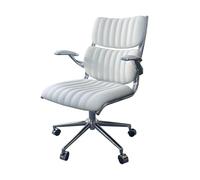 Ergonomic Office Chair with Lumbar Support, Leather Computer Chair with Wheels, Tilt Function, Swivel Rolling for Home Office Working
