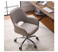 Ergonomic Office Chair with Medium Back Support, PU Leather, Adjustable Armrests, Swivel Desk Chair for Home & Work, Comfortable Lumbar Support