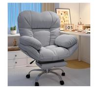 Ergonomic Office Chair with Reclining Backrest and Footstool, 360-Degree Rotation, Lazy Sofa Design for Home Office and Bedroom