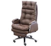 Ergonomic Office Chair with Retractable Footrest, Adjustable Height & 90°-155° Reclining, PU Leather Task Chair for Home and Office Use