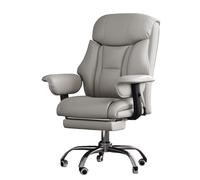 Ergonomic Office Desk Chair with Footrest - Adjustable Height Swivel Computer & Vanity Chair for Home Office, Living Room, Bedroom - Comfortable & Stylish Essential