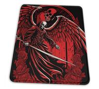 Ergonomic Office Mousepad Angel God Skull Grim Reaper Skeleton Red 25X30Cm, Mouse Pad Stitched Edges Desk Pad For Gamer Office Pc