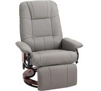 HOMCOM Ergonomic Office Recliner Sofa Chair PU Leather Armchair Lounger Grey