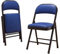 Ergonomic Padded Folding Chair - Steel Frame, Comfortable & Easy to Store, Ideal for Indoor/Outdoor Use, Perfect for Picnics, Camping, Parties & Waiting Rooms (White)