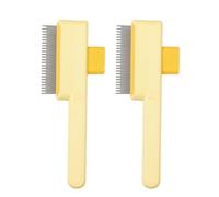 Ergonomic Pet Brush, Detangling and Shedding Hair Comb with Self Cleaning Design for Daily Grooming 2 Pcs Ergonomic Grooming Brushes