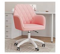 Ergonomic Pink Office Chair with Wheels Back Support Comfortable Fabric Durable Steel Frame Stylish for Teens Perfect for Home & Work Contemporary Glam Design