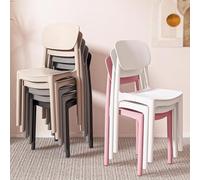 Ergonomic Plastic Stacking Chairs - Sturdy Seamless Armless High Back Support Dining Stool ，Ideal for Home and Office Use