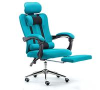 Ergonomic Racing Style Office Desk Chair with Breathable Fabric Reclining Gaming Chair with Footrest High Back Lounge Chair for Office and Home Use Blue Color