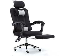 Ergonomic Racing Style Office Desk Chair with Breathable Mesh Reclining Backrest Footrest and High Back Support Black