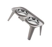 Ergonomic Raised Dog Feeder Set, Stainless Steel Bowl with Stability Stand for Joint Health