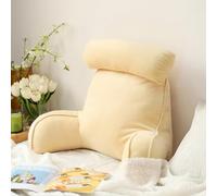 Ergonomic Reading Pillow with Removable Neck Roll and Soft Velvet Cover