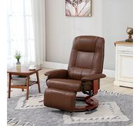 Ergonomic Recliner Sofa Chair PU Leather Armchair Lounger HOMCOM Brown One Size