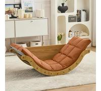 Ergonomic Rocking Chair, Reclining Lounge Chair with Cushion for Living Room, Bedroom, Nursery, Balcony