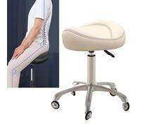 Ergonomic Rolling Saddle Stool Chair - Heavy-Duty Hydraulic, Adjustable Height, Comfortable for Tattoo Artists, Clinics & Studios, Mobility on Wheels, Professional Use