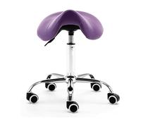 Ergonomic Rolling Saddle Stool Chair w/Wheels Hydraulic Leather Saddle Stool Rolling Chair Comfortable 19"-23" High for Clinic Dentist Spa Massage Salons Studio