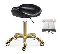 Ergonomic Rolling Saddle Stool, Professional Swivel Chair for Dental & Hair Stylists, Adjustable Height for Salon & Office Use
