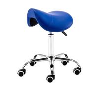 Ergonomic Rolling Saddle Stool with Adjustable Height Perfect for Salon Shop and Home Use (F)