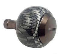 Ergonomic Round Grip Knob for Saltwater Reels Ergonomic Round | Carbon fiber for surface, aluminum core, 50x36mm size, waterproof design, reduces hand fatigue