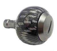Ergonomic Round Grip Knob for Saltwater Reels Ergonomic Round | Carbon fiber for surface, aluminum core, 50x36mm size, waterproof design, reduces hand fatigue