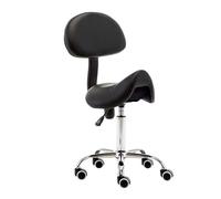 Ergonomic Saddle Chair with Back Support, Rolling Stool for Salon, Kitchen, Home Office, Music, Painting, Work