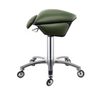 Ergonomic Saddle Stool, 360° Swivel & Height Adjustable 43-57cm, Silent Casters, Posture Support Perch Chair for Salon, Clinic, Office & Home