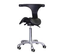Ergonomic Saddle Stool Chair with Backrest and Footrest, Adjustable Height Rolling Stool for Salon Tattoo Spa Medical Dentist Clinic
