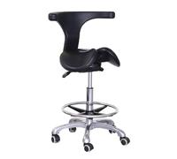 Ergonomic Saddle Stool Chair with Backrest and Footrest, Adjustable Height Rolling Stool for Salon Tattoo Spa Medical Dentist Clinic