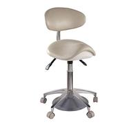 Ergonomic Saddle Stool with Adjustable Backrest & Hydraulic Lift for Dentists, Hairdressers, Tattoo Artists & Spa Professionals