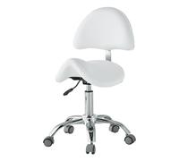Ergonomic Saddle Stool with Backrest, Height-Adjustable Salon Chair on Medical Wheels, Ideal for Spa, Tattoo, and Beauty Professionals (Color1)