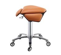 Ergonomic Saddle Stool with Swivel, Height Adjustable 43-57cm, Silent Casters, Posture Support Chair for Salon, Clinic, Office & Home