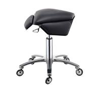 Ergonomic Saddle Stool with Swivel, Height Adjustable 43-57cm, Silent Casters, Posture Support Chair for Salon, Clinic, Office & Home