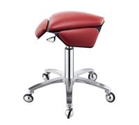 Ergonomic Saddle Stool with Swivel, Height Adjustable 43-57cm, Silent Casters, Posture Support Chair for Salon, Clinic, Office & Home
