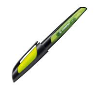 Ergonomic School Fountain Pen - STABILO EASYbuddy - M Nib - Black/Lime Medium Ni