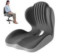 Ergonomic Seat & Back Support Cushion, High-Density Memory Foam Chair Pad with Ventilated Cover, Non-Slip Base & Washable Outer Shell, Orthopedic Comfort Cushion for Long Sitting, Office, Car