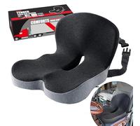 Ergonomic Seat Cushion with Adjustable Strap, Memory Foam Office Chair Seat Cushion with L-Shaped Design, Car Seat Cushion Fits for Truck Driver Semi Truck, Gaming Chair, Desk, Light&Dark Gray