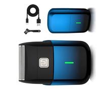 Ergonomic Single Electric Shaver with Fast, Gradient Blue | Ergonomic Electric Foil Shaver with USB Charging Port for Hair Removal, Compact Travel Essential for Men