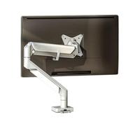 Ergonomic Single Monitor Desk Mount for 17-32" Screens - Adjustable Gas Spring Arm, USB Port, C-Clamp & Grommet Base, VESA 75/100mm Compatible, Space-Saving Design
