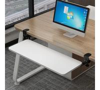 Ergonomic Sliding KeyboardUnder Desk 14" PullOutwith Easy Installation Walnut Finish 21x10 Inch Platform for Home Office & Gaming (White 30x10 Inch)