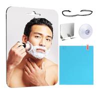 Ergonomic Small Shower Mirrored Acrylic Makeup for Women and Men Easy Install Bathroom Wall Hanging Portable