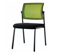 Ergonomic Stacking Desk Chair No Wheels, Thick Cushioned Seat & Mesh Back, Lumbar Support Armchair for Office, School, Waiting Room (Green)
