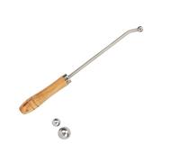 Ergonomic Stainless Steel Brasswind Repair Equipment With Contoured Wood Grip And Triple Size Metal Restoration Spheres Professional Trumpet Dent Removal Tool