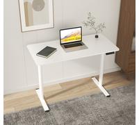 Ergonomic Standing Seat Stand Desk Lifting Table Electric Height Adjustable Desk 120 x 60 cm - Super Deals - White