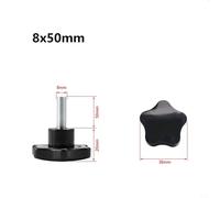 Ergonomic star handle fastening screws with rubber head knobs, pack of 5, made from carbon steel and plastic, for workbench, speaker stands, and woodworking fixtures (8x50mm)