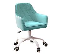 Ergonomic Swivel Desk Chair with Lumbar Support, Comfy Mid Back Office Chair, Thick Cushion Vanity Chair for Home & Office, Adjustable Height & Modern Design