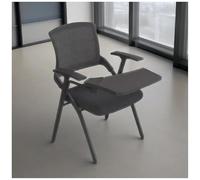 Ergonomic Swivel Office Chair with Tablet Arm, Foldable Mesh Back Computer Desk Chair, Stackable Nesting Reception Chairs